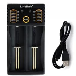 Зарядний пристрій LiitoKala Lii-202 для 2 акумуляторів з Power Bank, USB, LCD, універсальний