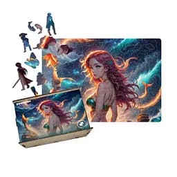 Пазл деревянный Аниме Грация Русалки, А3, Деревянная коробка 200 элементов