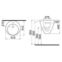 Раковина Idevit Alfa 51x51 3101-2505, Білий - мініатюра 3