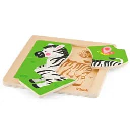 Дерев'яний міні-пазл Viga Toys Зебра 4 елементи (51317) - мініатюра 2