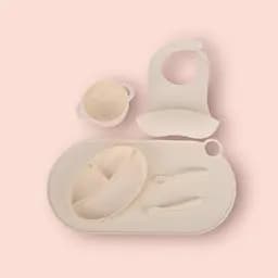 Набор силиконовой посуды для прикорма детей на присоске, 6 предметов, milk