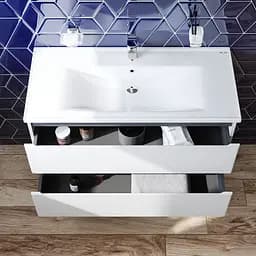 Тумба з умивальником Am.Pm X-Joy підвісна 100 см 2 ящики білий M85-FHX1002-WC1002WG38, Білий - мініатюра 3