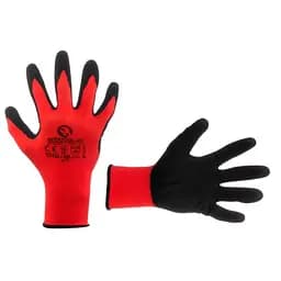 Рукавички робочі захисні Intertool нітрилові пористі 10" червоно-чорні (в упаковці 3 шт.)