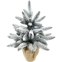 Ялинка Hvoya Classic лита в мішковині 50 см засніжена