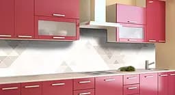 Кухонний фартух Пастельний трикутник вінілова для кухні 65х250 см Геометрія Бежевий Happy Pocket Z183781 - мініатюра 4