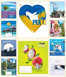 Тетради ученические 60 листов линия Люкс ТЕ12621 Микс 60ЛинЛюкс1, 10 шт. в упаковке