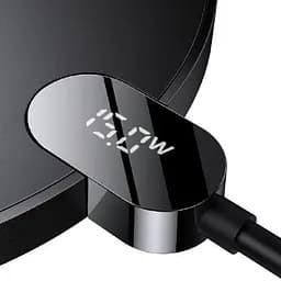 Бездротовий зарядний пристрій Baseus Digital LED Display Wireless Charger Gen2 15W (CCED000001) Black [78282] - мініатюра 3