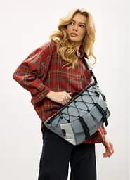 Женская сумка-бананка под ноутбук Sambag Urban Pro голубая 46×26 см (51411210)