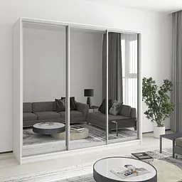 Шкаф-купе трехдверный MebelStar Комбо AL 3 Зеркала 220x60x210 см Аляска белый (MBS-3386)