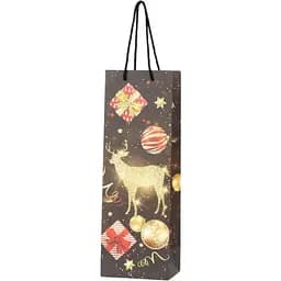 Пакет подарунковий новорічний Олень DW631 12х35х9 см Різнокольоровий (2000990241702)(NY)