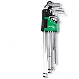 Ключ Toptul шестигранный дюймовых с шаром 1/16"-3/8" 9шт. (GBAL0901)