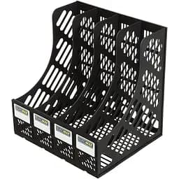 Лоток для паперів Buromax вертикальний 4  в 1 чорний (BM.6101)