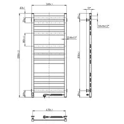 Електрична рушникосушка Navin Largo 500x1200 Sensor правобічна з таймером, білий оксамит 12-028153-3680, Білий матовий, Праве, Електронний - мініатюра 6