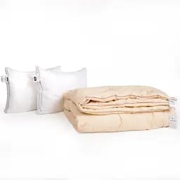 Набір MirSon вовна №9550 Gold Camel Hand Made Wool зима ковдра 200х220 см + 2 подушки білий (2200010806281) - мініатюра 2