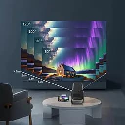 Портативний домашній проектор Q100 з WiFi та пультом для перегляду фільмів Full HD Широкоекранний 16:9 Чорний - мініатюра 9