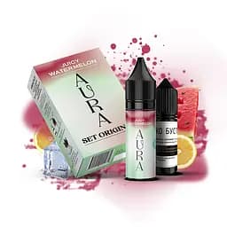 Набір компонентів для самозамісу сольової заправки Aura 15 мл Juicy Watermelon Кавун, 0-50 мг (17195)