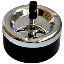 Попільничка Atomic кругла 11 см чорний матовий-хром