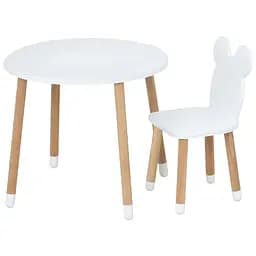Дитячий столик Bambi Ведмедик 07-025W-ROUND для творчості зі стільчиком 60х60 см