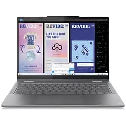 Ноутбук Lenovo Yoga 7 2- в- 1 14ILL10 Intel Core Ultra 7 256 В до 4, 8 ГГц, 14 WUXGA, OLED, сенсорным экраном, 16 ГБ LPDDR5x, 1 ТБ SSD, Intel Arc, Windows 11 Pro, Luna Grey