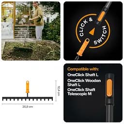 Граблі для ґрунту Fiskars OneClick 36 см, 14 зубів (1080677) - мініатюра 3