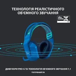 Навушники Logitech G733 Lightspeed Wireless RGB Gaming Headset Blue (981-000943) - мініатюра 10
