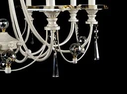 Люстра свічка E14 Splendid Ray L18072/8, 8 ламп, кремова, золота, висота 75-110 см, діаметр 80 см, класичний стиль - мініатюра 2