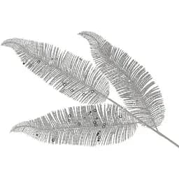 Декоративная ветка Перо 78 см Искусственные материалы для декора и флористики Серебряная