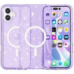 Чохол Epik TPU Galaxy Sparkle MagFit для Apple iPhone 16 Plus 6.7 Purple+Glitter