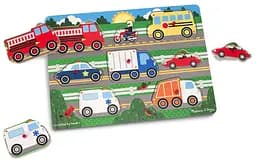 Дерев'яна рамка-вкладиш Melissa&Doug Вгадай машинку 8 елементів (MD19051) - мініатюра 3