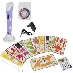 3D ручка AIR Pen 3 третьего поколения для детей с трафаретами и эко пластиком 9 м сиреневая