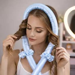 Бігуді М'які, Палка Керлик для завивки волосся, м’яка стрічка бігуді, обідок для кучерів, керлик Bounce блакитні - мініатюра 2