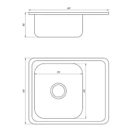 Мийка кухонна Kraft 5848 E Satin з сушаркою 580х480х180x0,8 мм Нержавіюча сталь 30412 - мініатюра 2