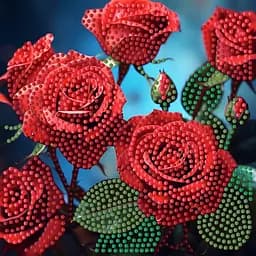 Алмазна мозаїка Червоні троянди ZAV1818-24, 18х18 см