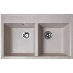 Гранітна кухонна мийка Romzha Valuri 78-2D Bezhvy (401) з двома чашами