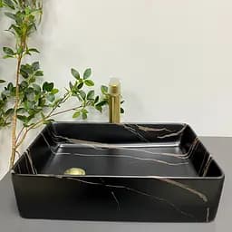 Умивальник VBI Velletri black stone matt накладний VBI-015902, Чорний матовий - мініатюра 3
