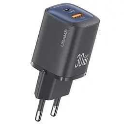 СЗУ Usams US-CC254 GaN HC Ser. 30W (1USB-A/1C) Black