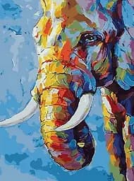 Алмазна мозаїка на підрамнику Кольоровий слон 30×40 см 60180_BGLD