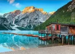 Алмазна мозаїка на підрамнику Гірське озеро 40×50 см 71381_BGLE