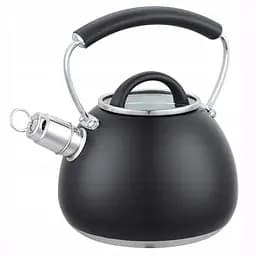 Чайник Ofenbach 2.5 л з нержавіючої сталі зі свистком і ручкою soft touch чорний (OF-100311)