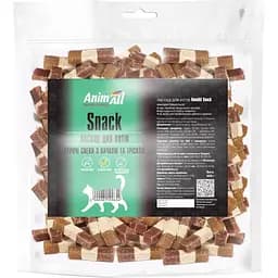 Лакомство для кошек AnimAll Snack куриные снеки с уткой и треской, 500 г