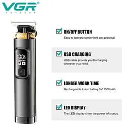 Професійний триммер VGR V-985 машинка для стрижки волосся USB Type-C 5 Вт - мініатюра 8