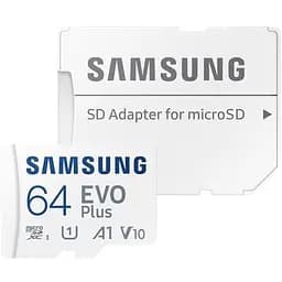 Карта памяти Samsung EVO PLUS MicroSD 64GB Class 10 + ad (MB-MC64KA/EU) R/W 130 Mb/s