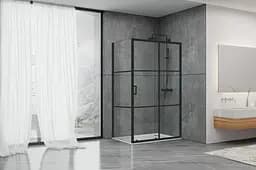 Душова кабіна Dusel EF-185BP + EF181BP Black Matt Paint 1200x900x1900, Чорний матовий, Універсальна, прозрачний, Чорний матовий, 120x90 - мініатюра 4