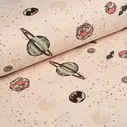 Дитяча постільна білизна в ліжечко SPACE CS23, бежевий (SpaceSolarSystemBeige_78Olive_140) - мініатюра 6
