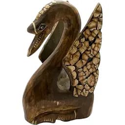 Лебідь дерев'яний різьблений 15х9х6,5 см (bur181sbr)