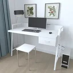 Письмовий стіл Ferrum-decor 750x1000x600 Білий метал ДСП Біле 32 мм (FRD-103436) - мініатюра 2