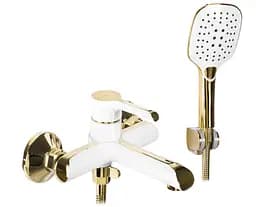 Смеситель для ванны Rea Melia white gold настенный с изливом REA-B2710 Белый