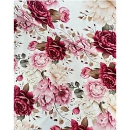 Комплект Ранер 170х30 см + серветки 30х40 см 20 шт водовідштовхувальний з 3D принтом Танець півоній червоний