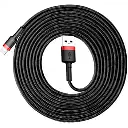 Кабель Baseus Cafule Cable USB to Lightning 2A 3m CALKLF-R91 Black-Red - мініатюра 3