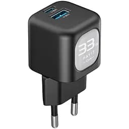 Зарядний пристрій Havit HV-UC230 GaN 33W USB-A+USB-C black (HV-UC230) - мініатюра 3